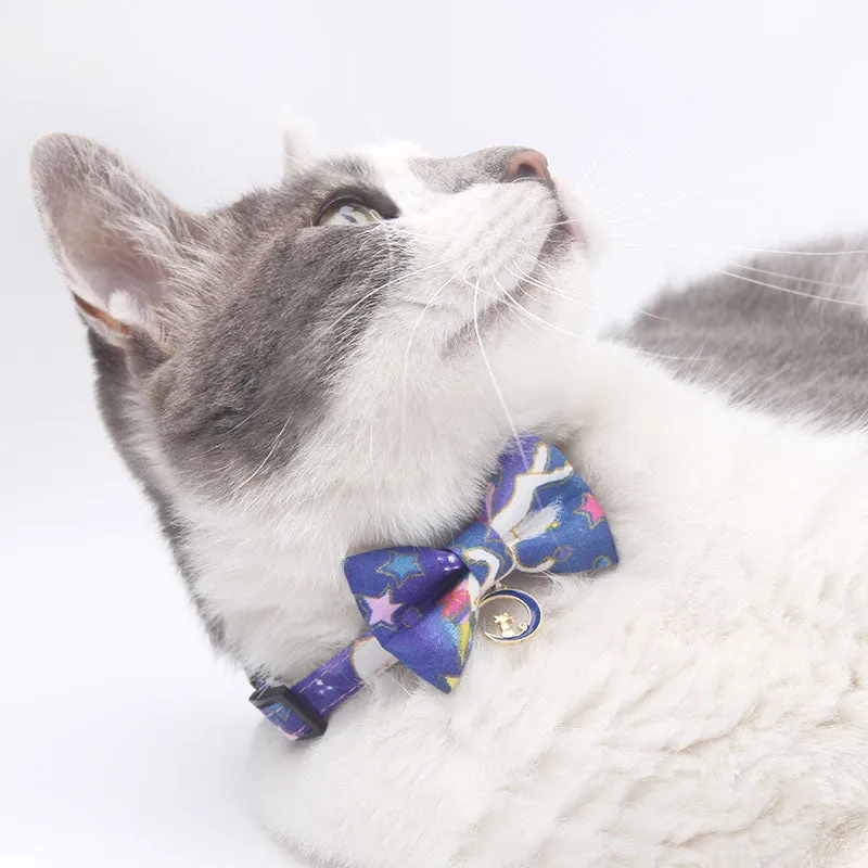 Cat On The Moon Starry Collar Bowtie