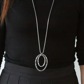 Chic Double Layer Circle Pendant Necklace for Girls