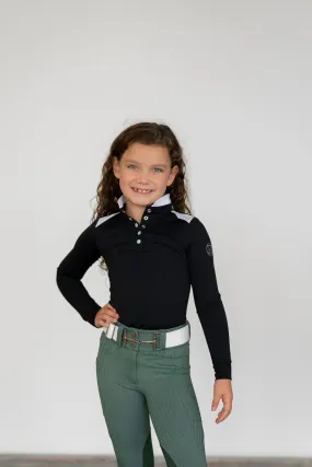 Children's Devon Long Sleeve Competition Top Black