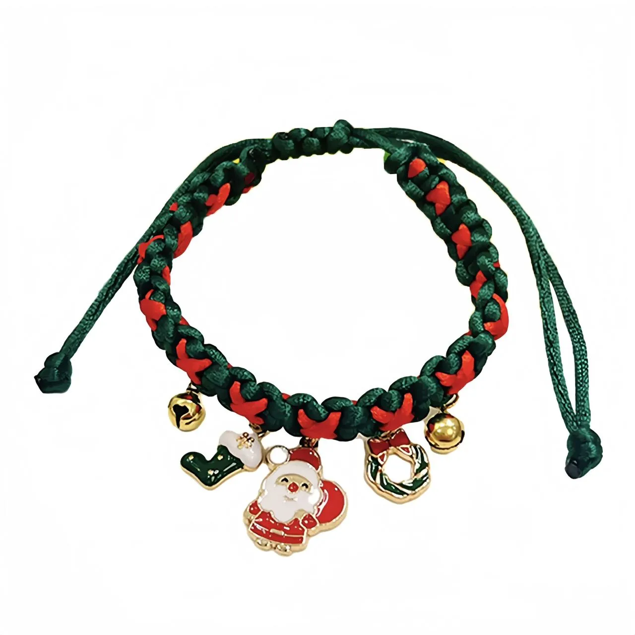 Christmas Pet Necklace Woven Red String Adjustable Pet Collar