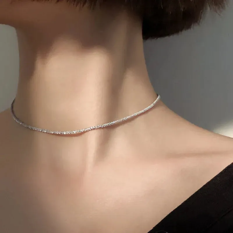 Clavicle Chain Statement Collar Party Birthday Gift Sparkling Necklace