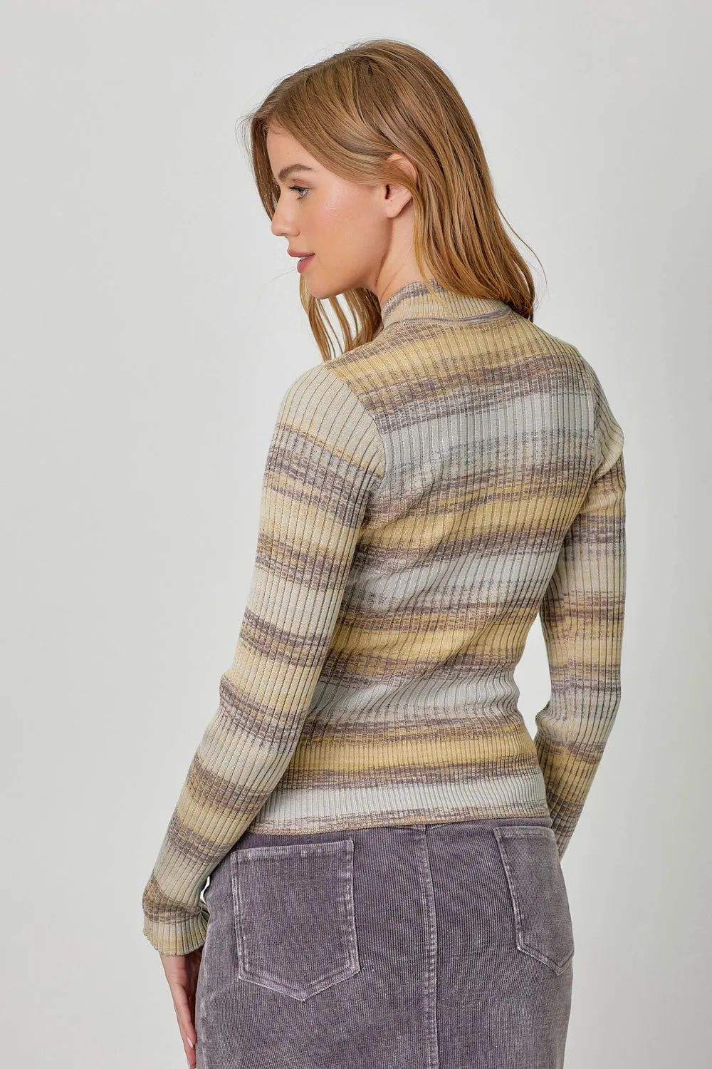 Color Blocked Stripe Pullover Sweater