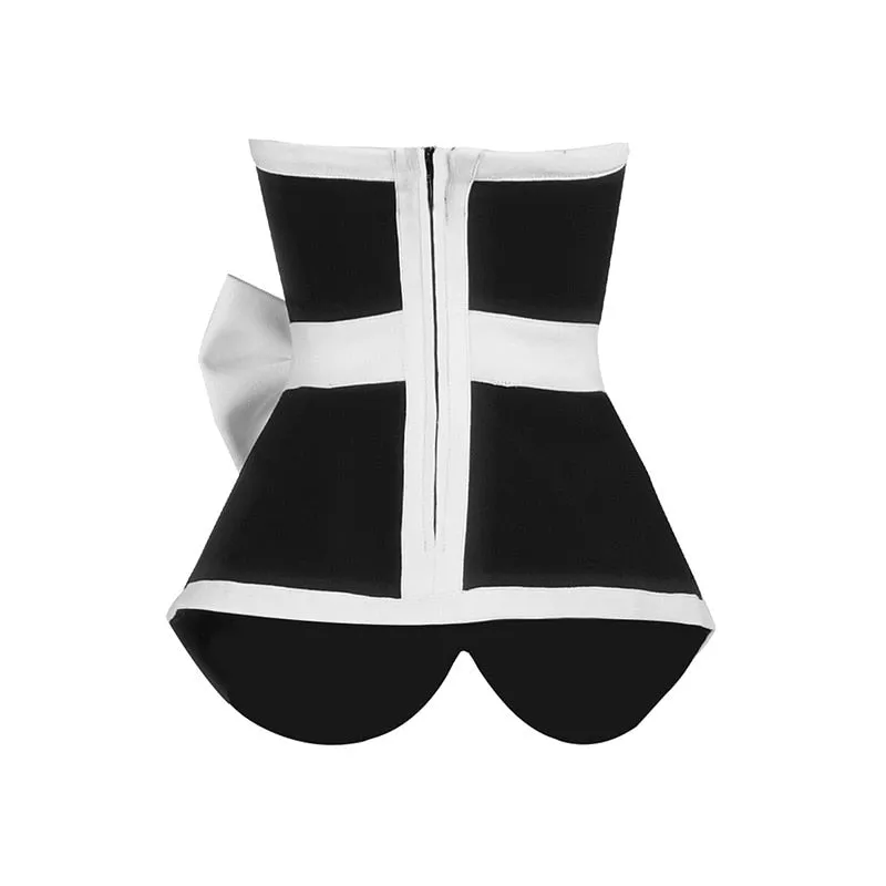 Corrie Black/White Bustier Top