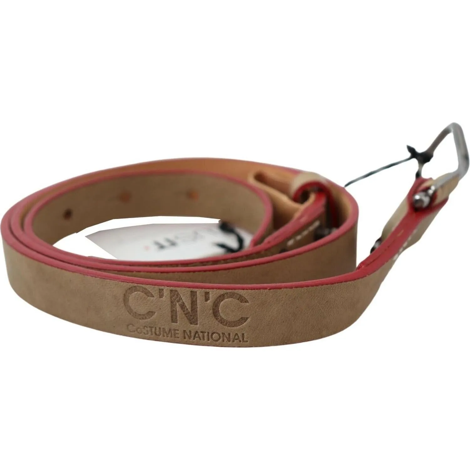 Costume National Beige Leather Fashion Belt