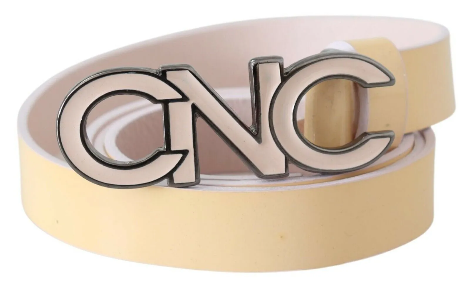 Costume National Chic Beige Logo Leather Belt