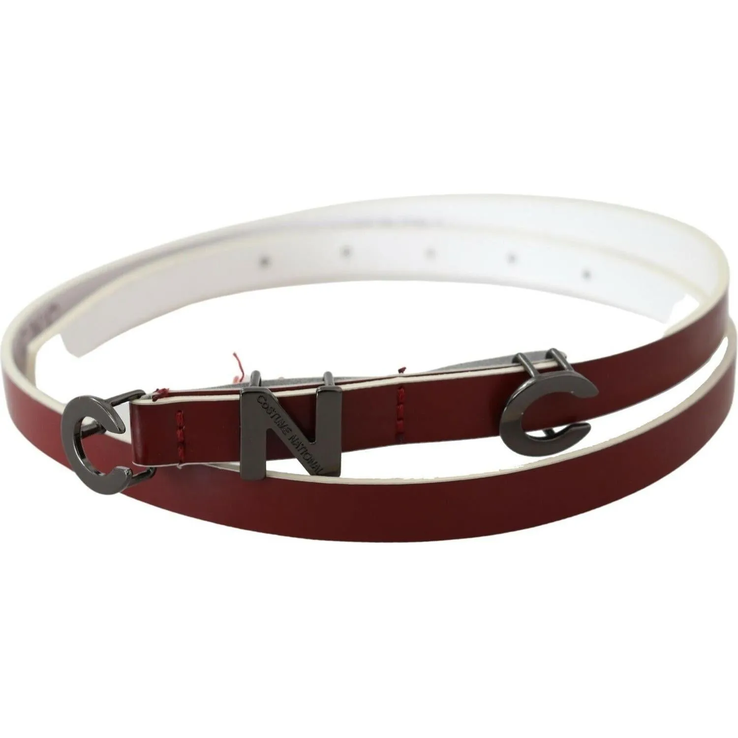 Costume National Chic Maroon Leather Fashion Belt