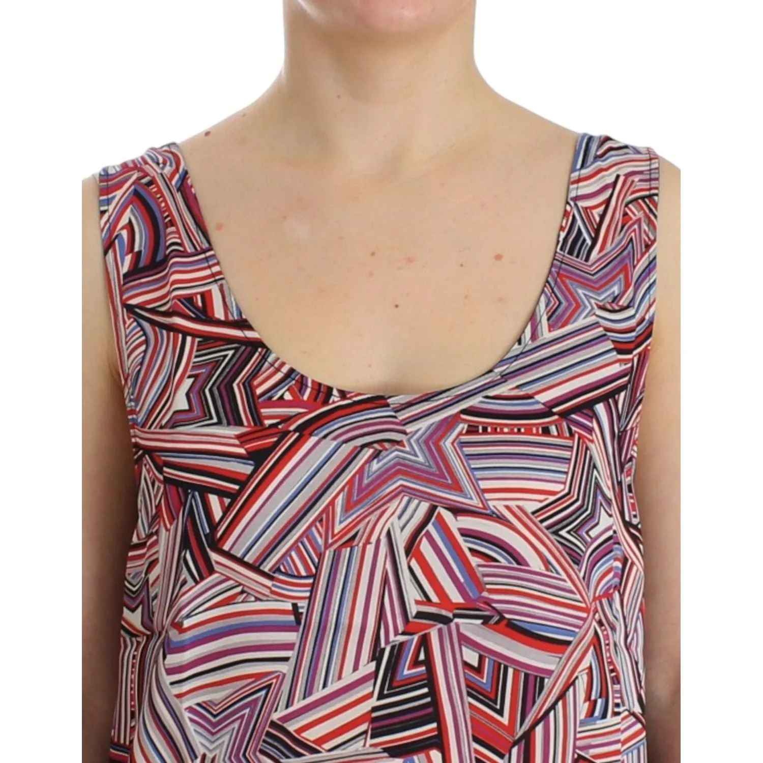 Costume National Chic Multicolor Sleeveless Top