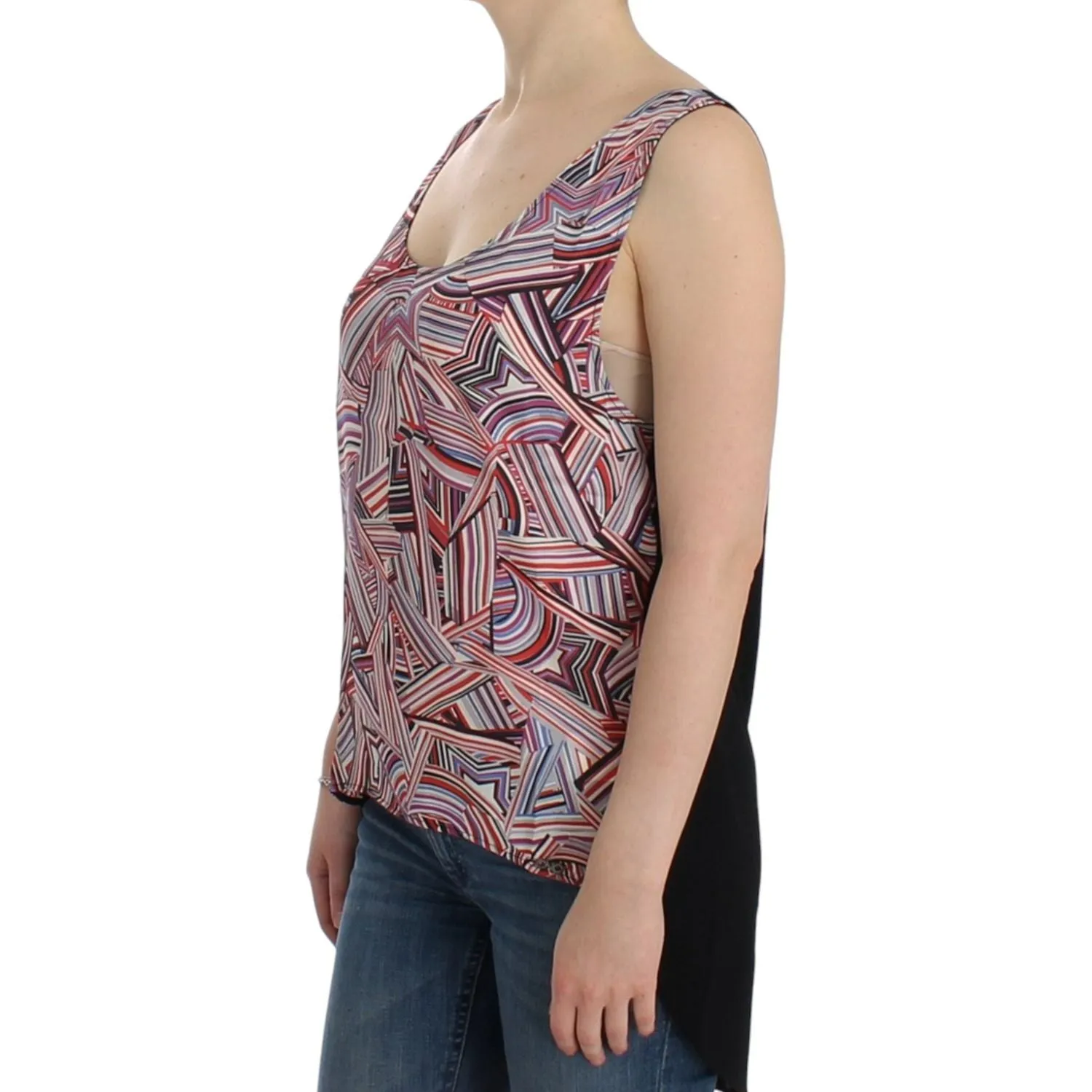 Costume National Chic Multicolor Sleeveless Top