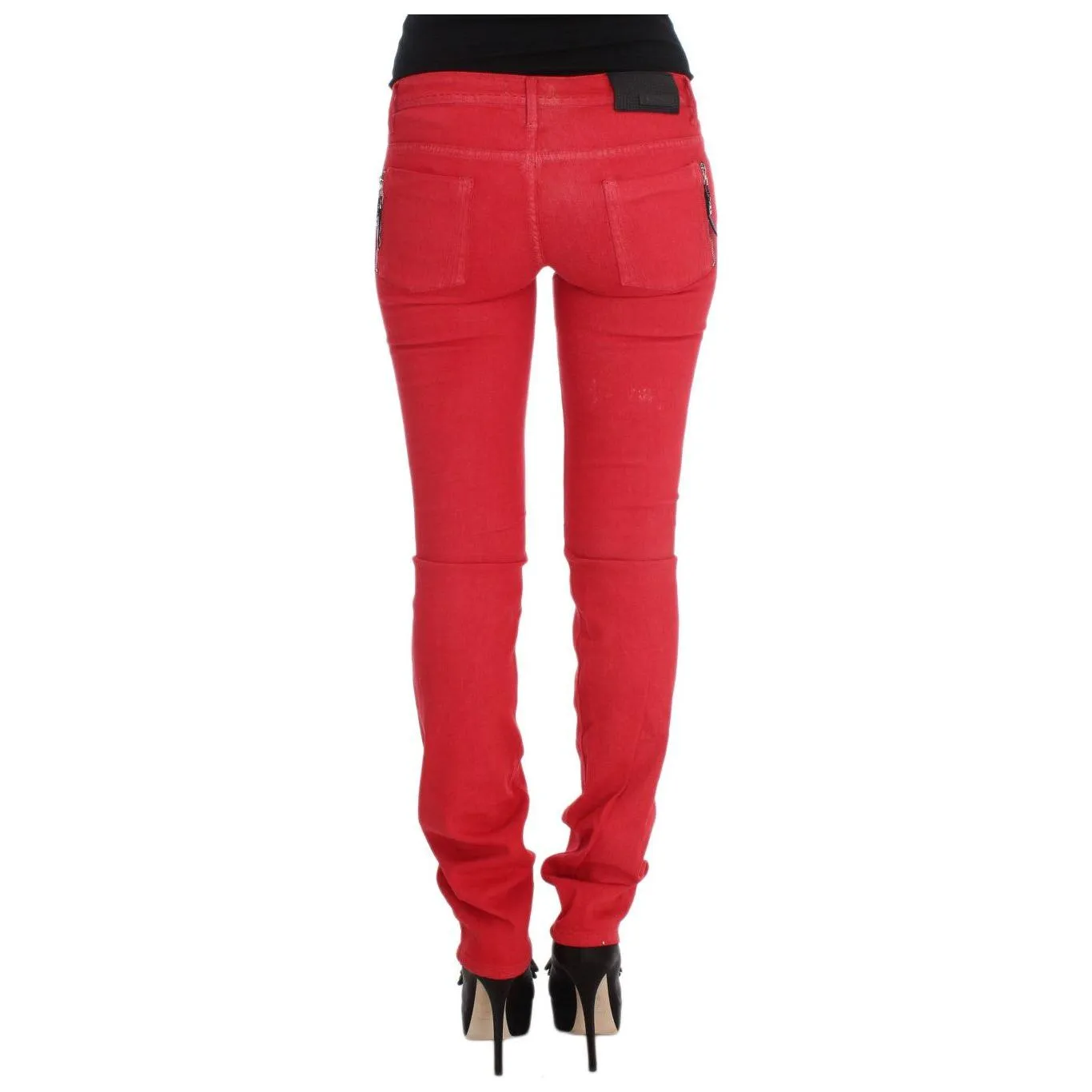 Costume National Chic Red Slim Fit Jeans