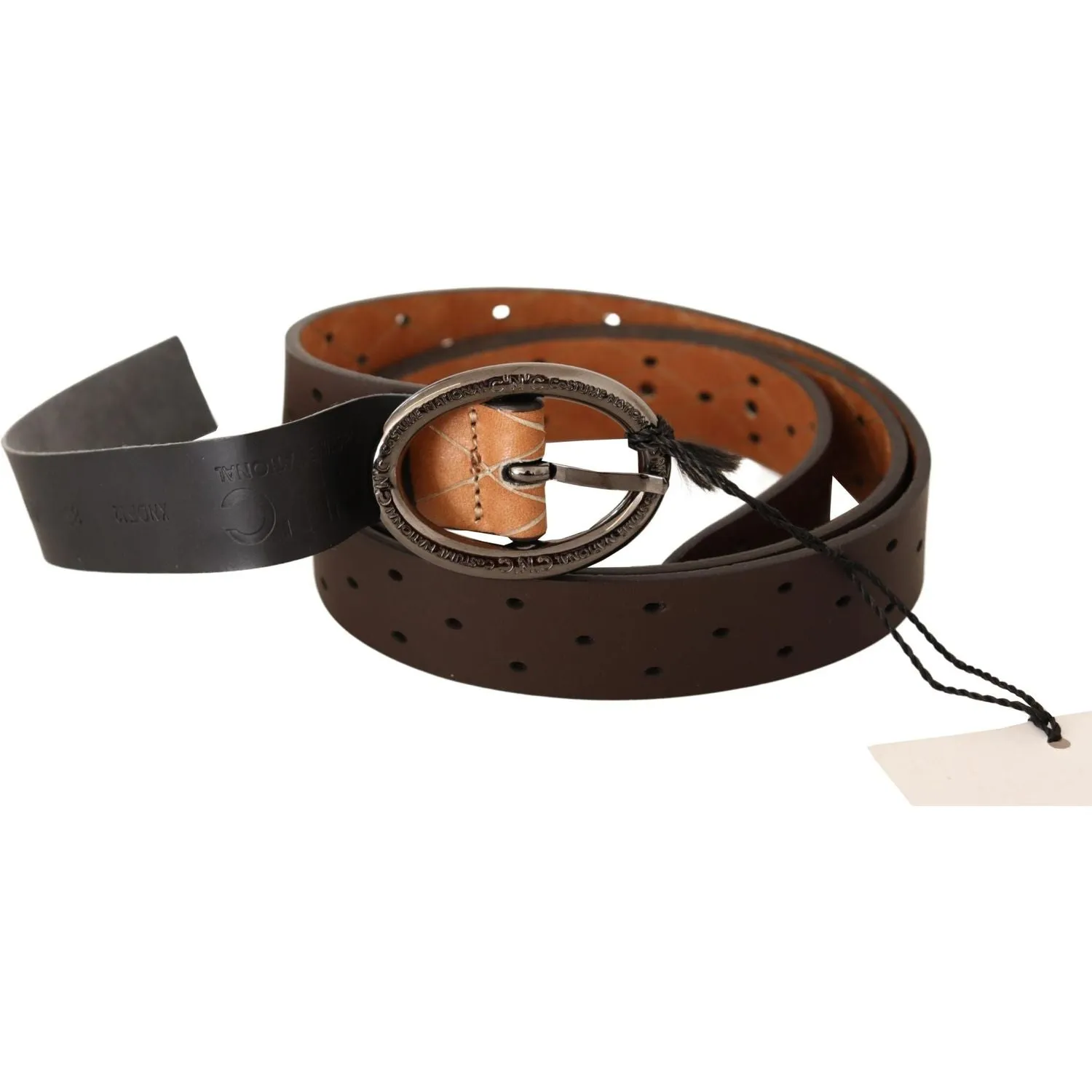 Costume National Elegance Redefined: Chic Brown Fashion Belt