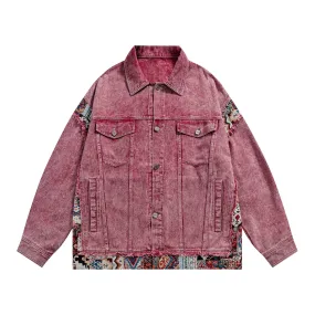 Crimson Tribal Denim Jacket