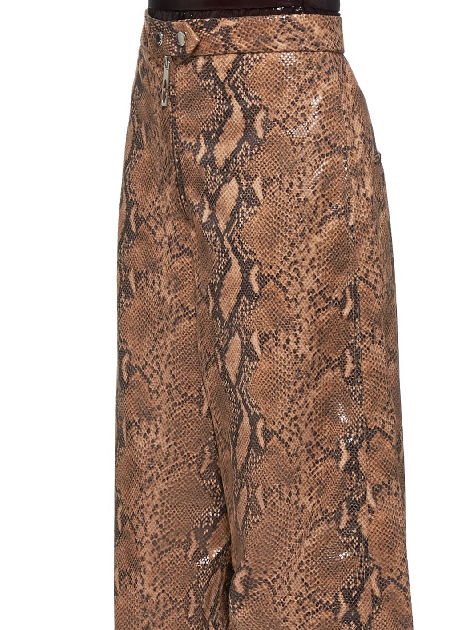 Cropped Snakeskin Trousers (9FP425BO-CAMEL)