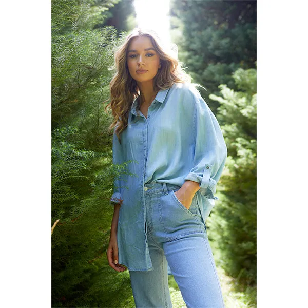 Davie Oversized Shirt - Chambray