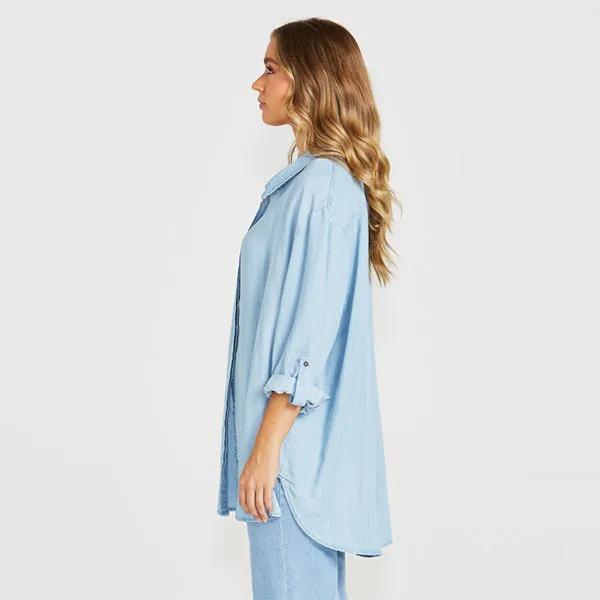 Davie Oversized Shirt - Chambray