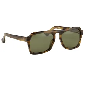 Dries Van Noten Unisex Square Green Sunglasses DVN39C10SUN