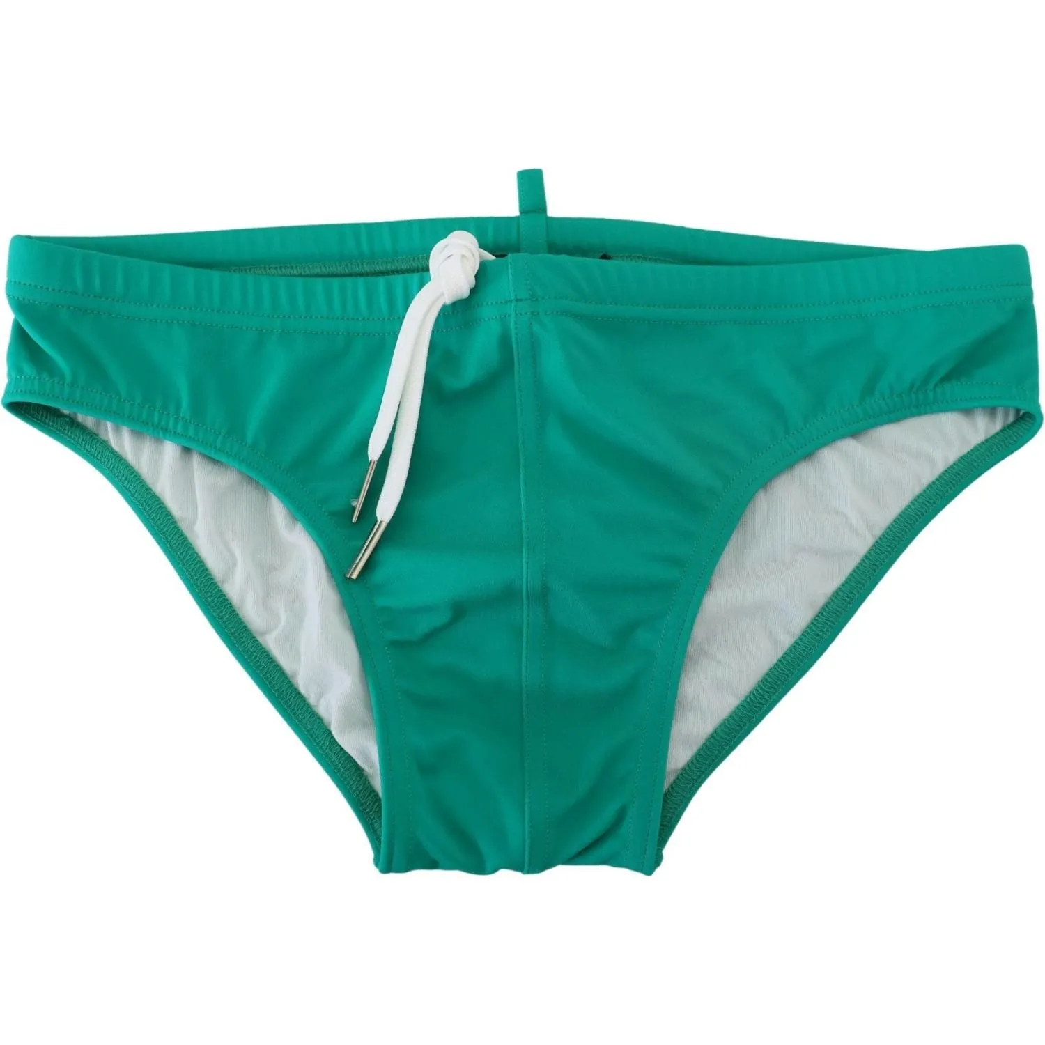 Dsquared² Chic Green Swim Briefs with White Logo