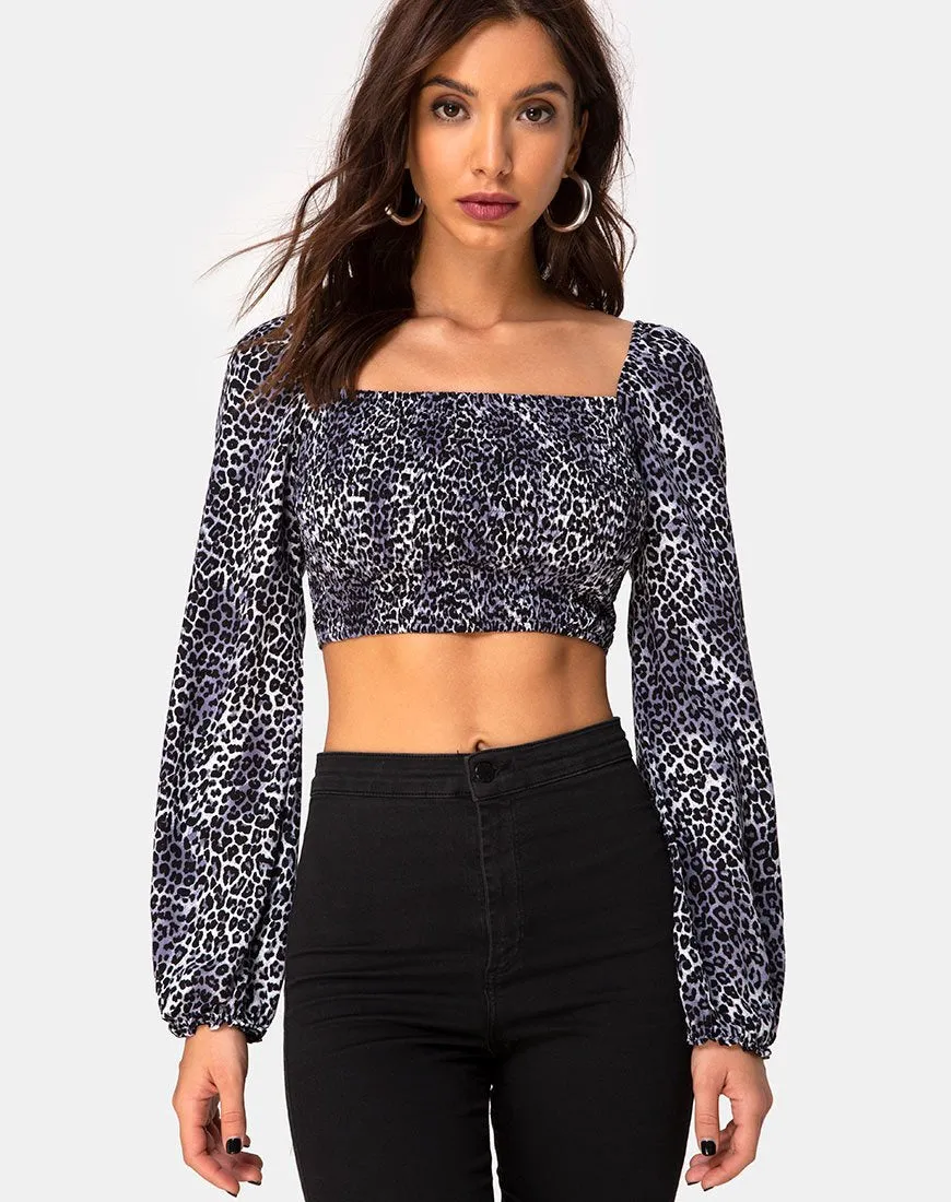 Elina Top in Rar Leopard Grey