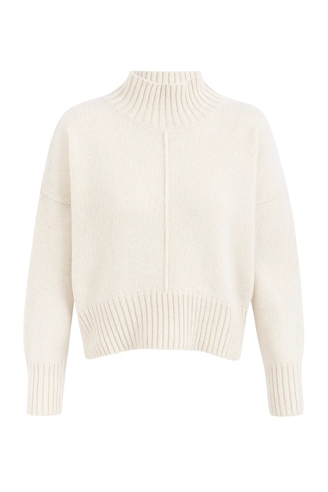 Emma White Alpaca Mockneck