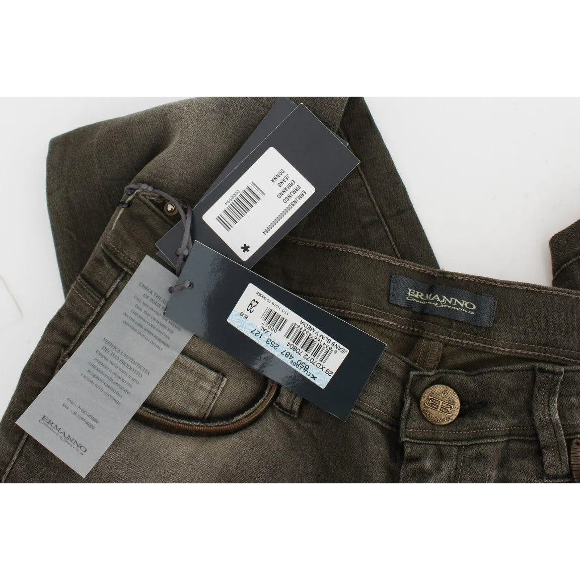 Ermanno Scervino Chic Gray Slim Fit Italian Denim