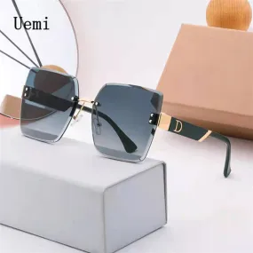 Fashion Luxury Brand Rimless Women Sunglasses