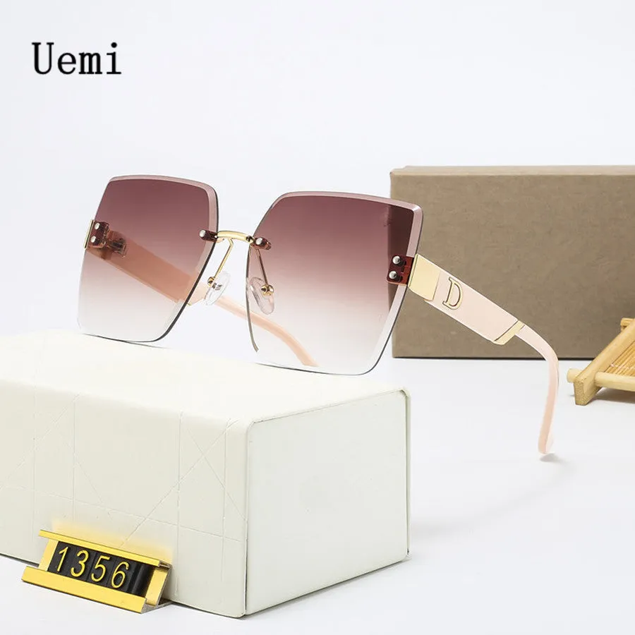 Fashion Luxury Brand Rimless Women Sunglasses