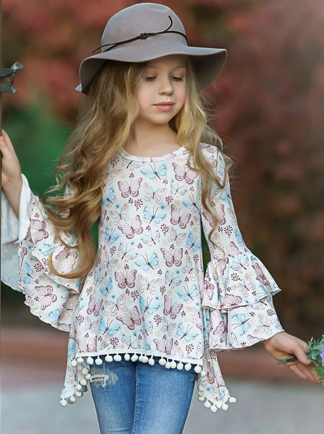 Fierce Flutter Tiered Boho Sleeve Sidetail Tunic