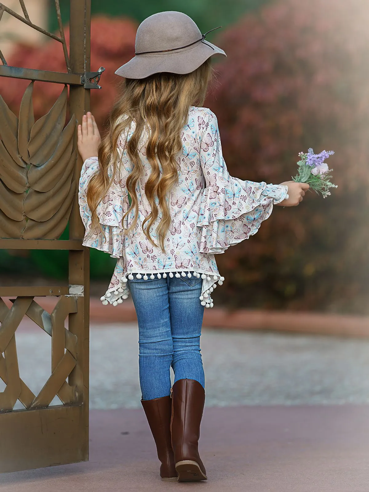 Fierce Flutter Tiered Boho Sleeve Sidetail Tunic