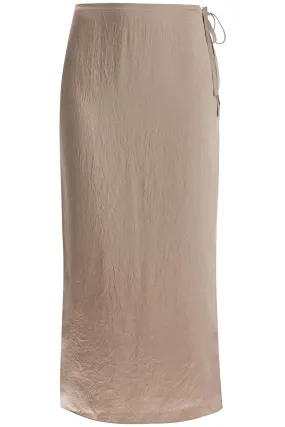 Filippa K Ruffled Satin Midi Skirt With