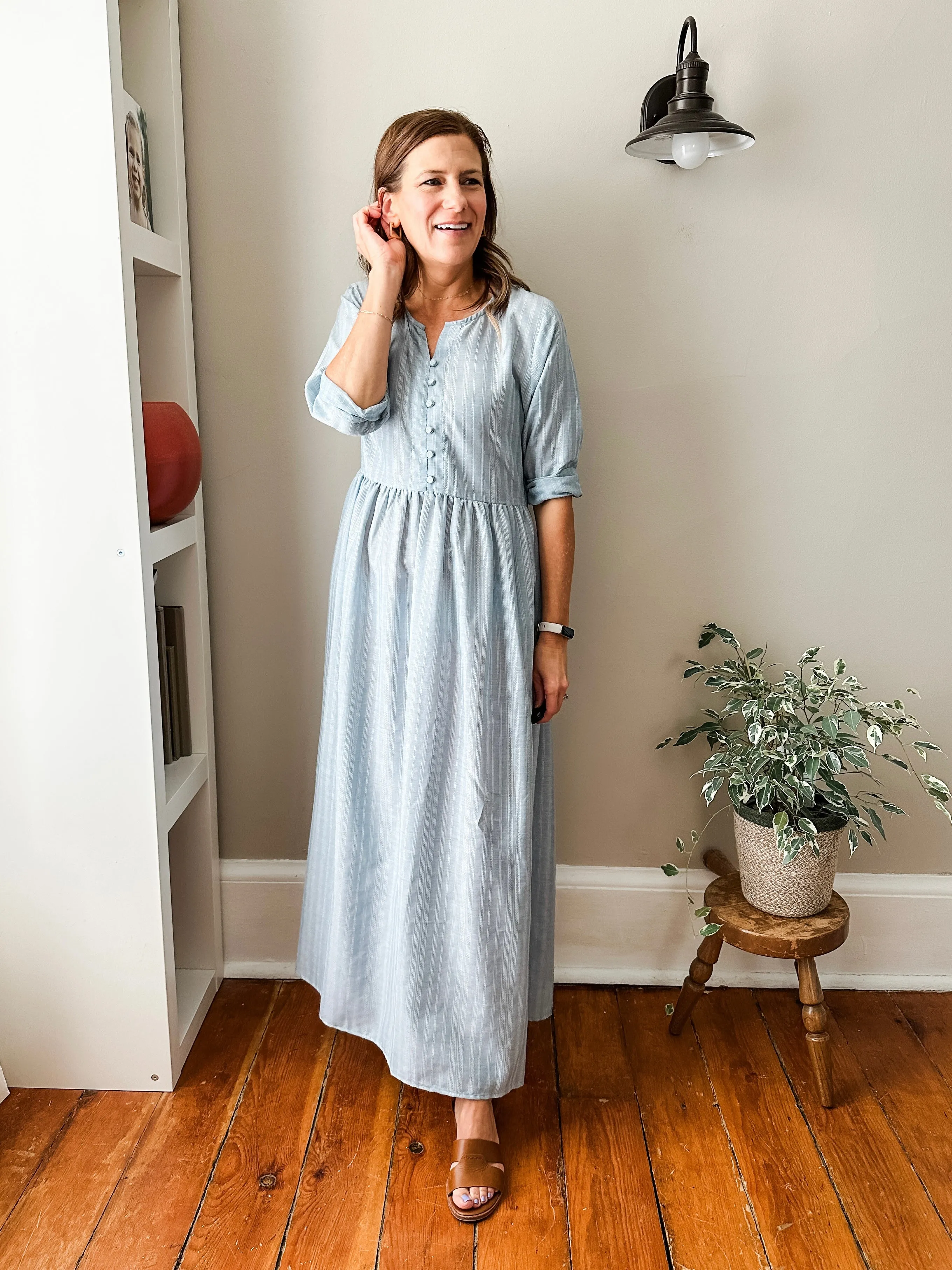 Front Button Maxi Dress