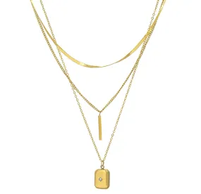 GABRIELLE GOLD STARBURST STACK NECKLACE