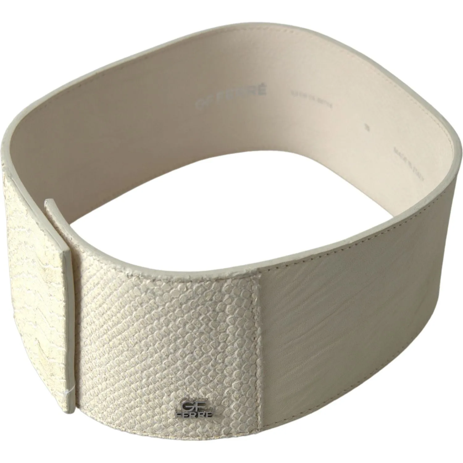 GF Ferre Chic Off White Snap Button Fashion Belt