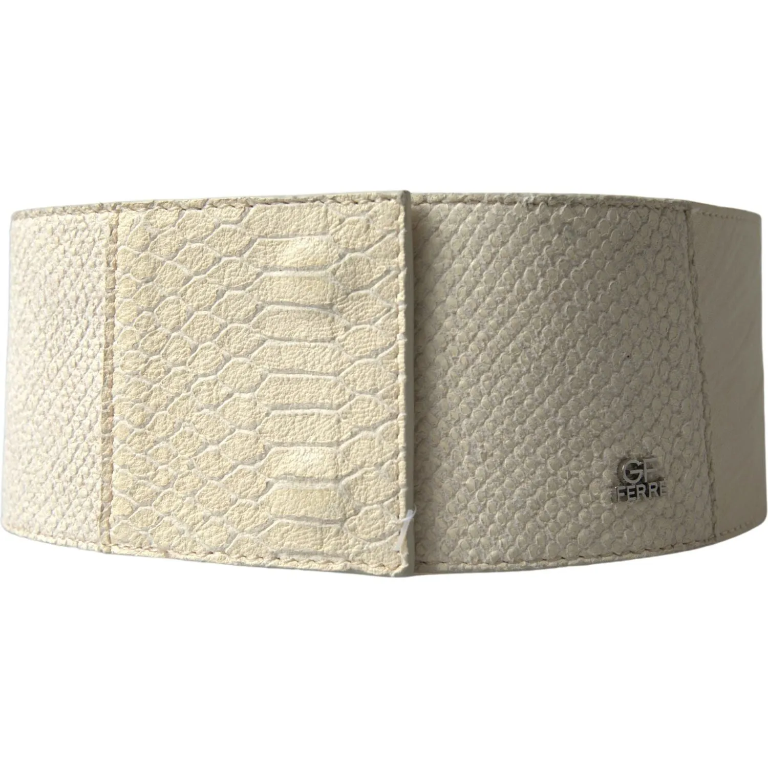 GF Ferre Chic Off White Snap Button Fashion Belt