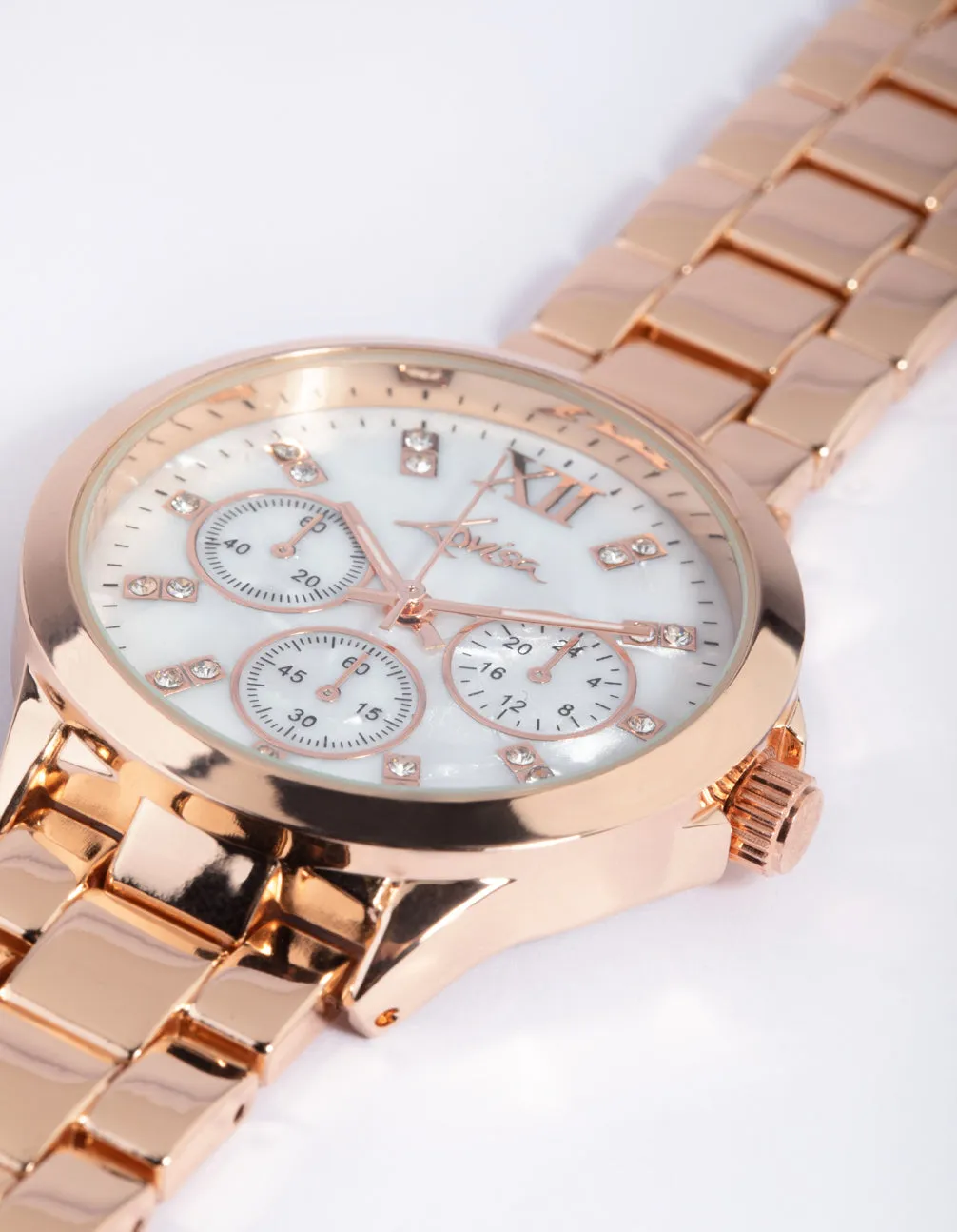 Gold Marble Diamante Watch