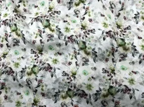 Gorgeous Floral - Printed Silky Satin Fabric