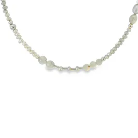 Grey Pearl and Silver Beaded Necklace