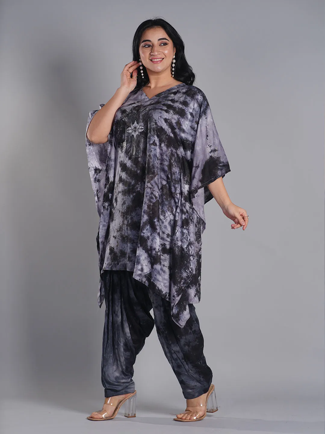 Grey Rayon TieDyeSalwar