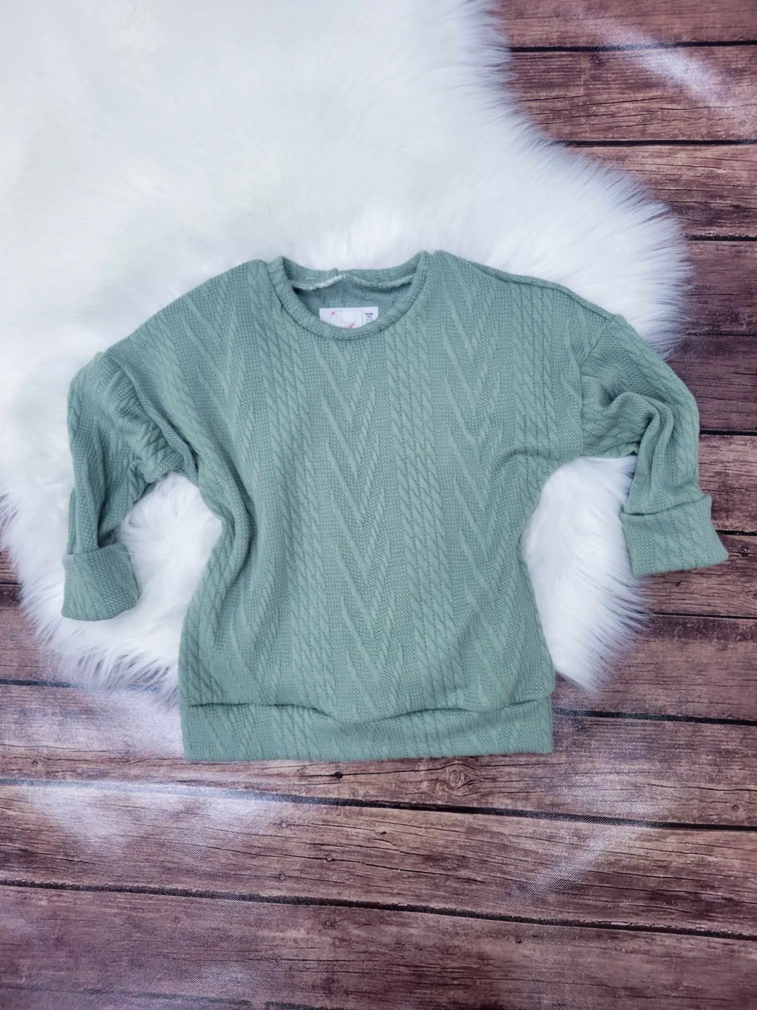 Grow with Me Sweater embossed cable knit dolman sweaters