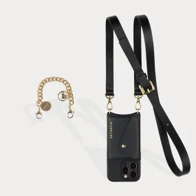 Hailey   Charm Wristlet Set - Black/Gold