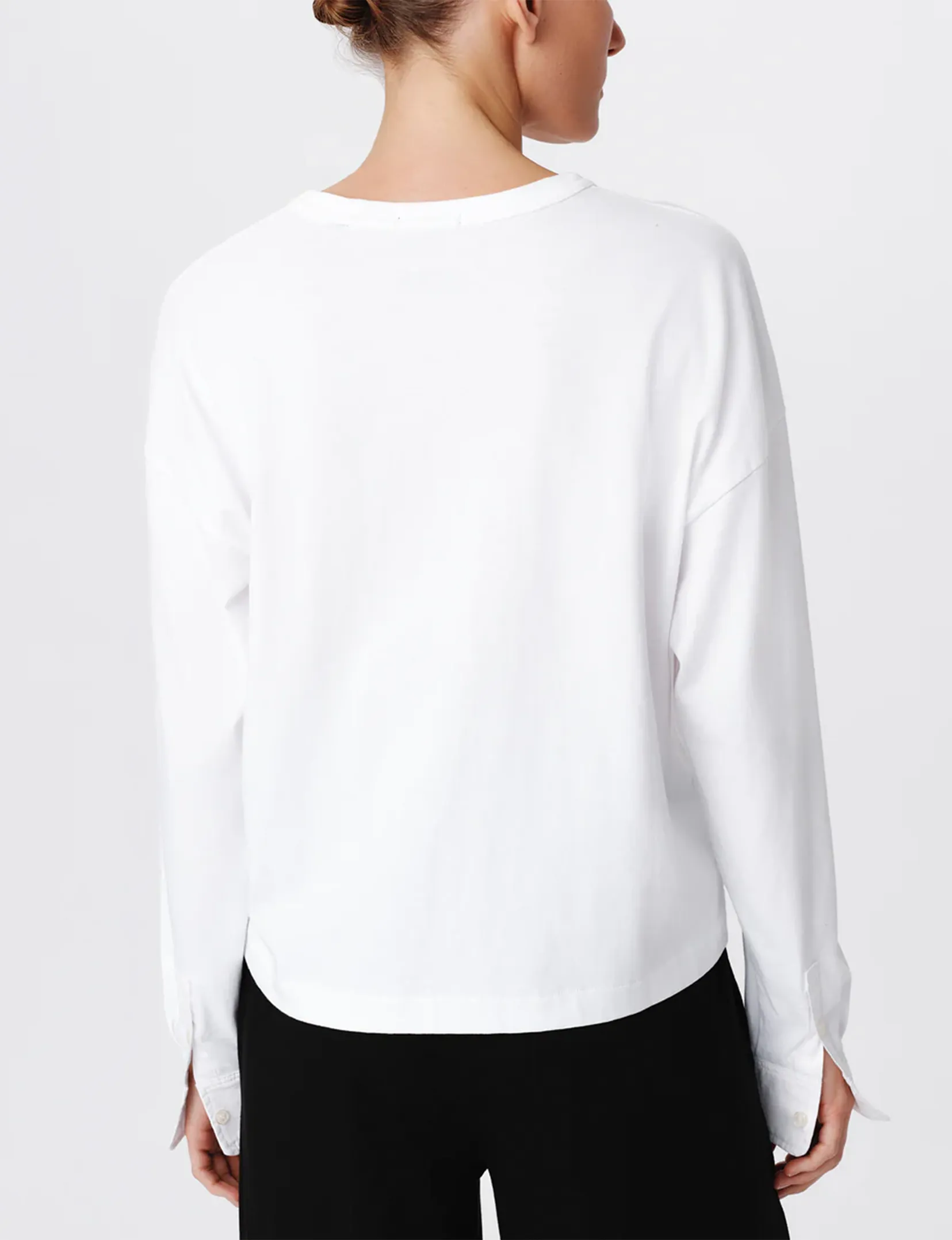 Heavyweight Mixed Jersey Top, White