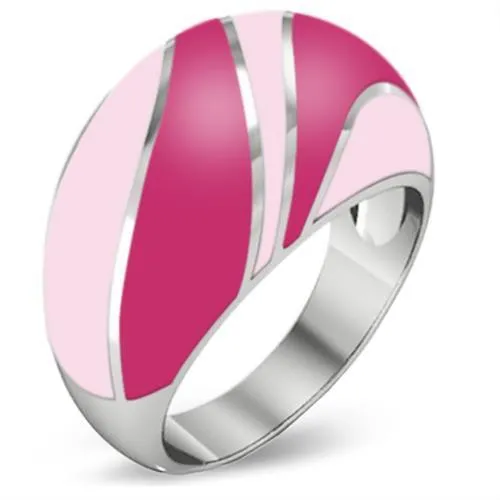 High polished (no plating) Stainless Steel Ring with Epoxy in No Stone for Women Style TK243