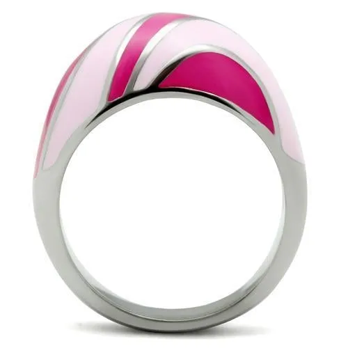 High polished (no plating) Stainless Steel Ring with Epoxy in No Stone for Women Style TK243