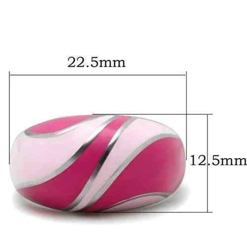 High polished (no plating) Stainless Steel Ring with Epoxy in No Stone for Women Style TK243