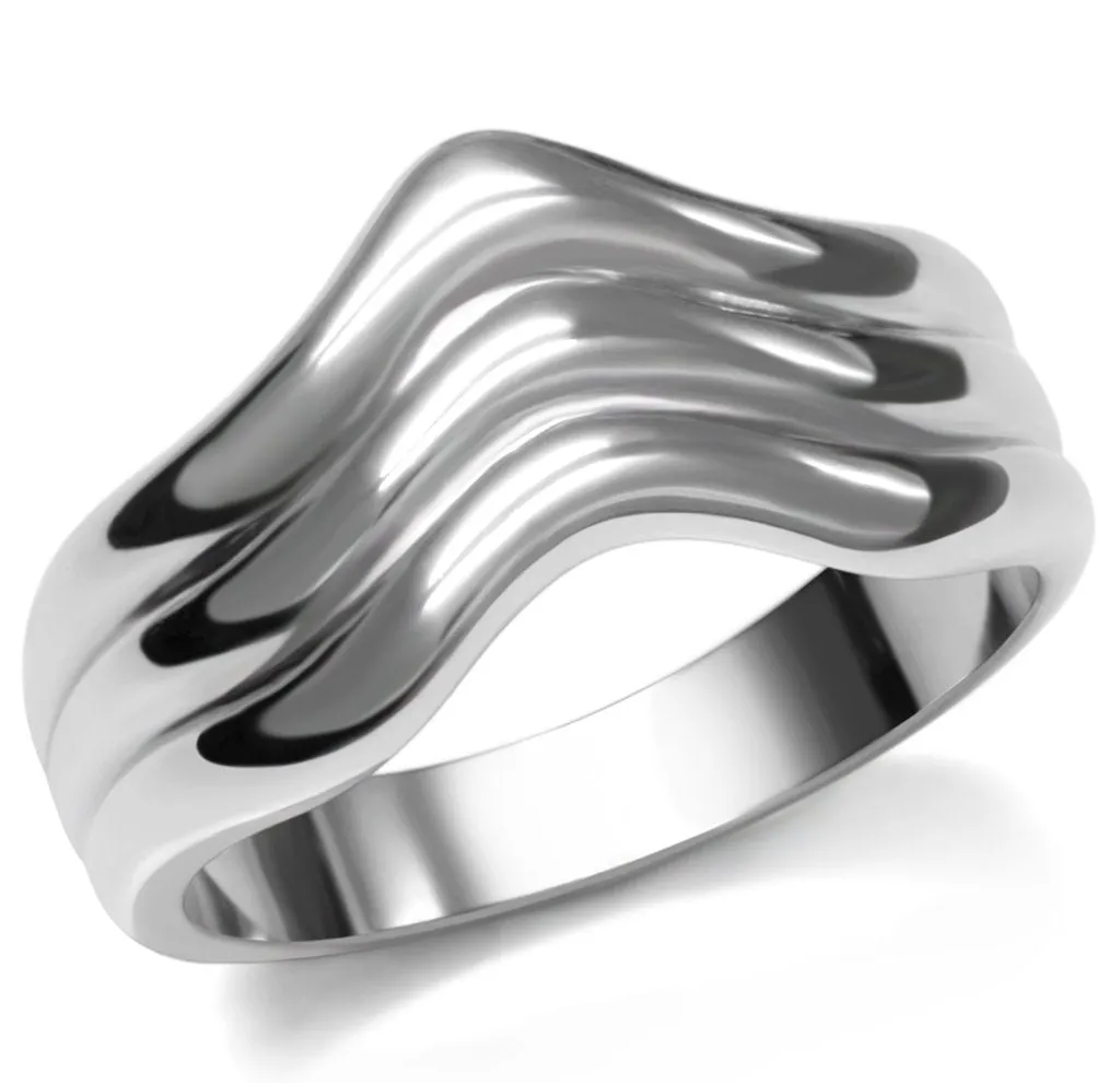 High polished (no plating) Stainless Steel Ring with No Stone for Women Style TK032