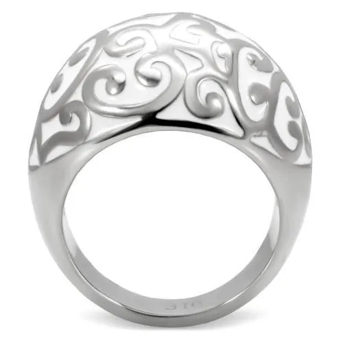 High polished (no plating) Stainless Steel Ring with No Stone for Women Style TK107