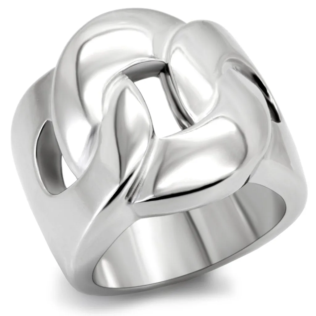 High polished (no plating) Stainless Steel Ring with No Stone for Women Style TK131