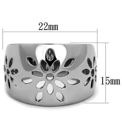 High polished (no plating) Stainless Steel Ring with No Stone for Women Style TK1684