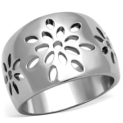 High polished (no plating) Stainless Steel Ring with No Stone for Women Style TK1684