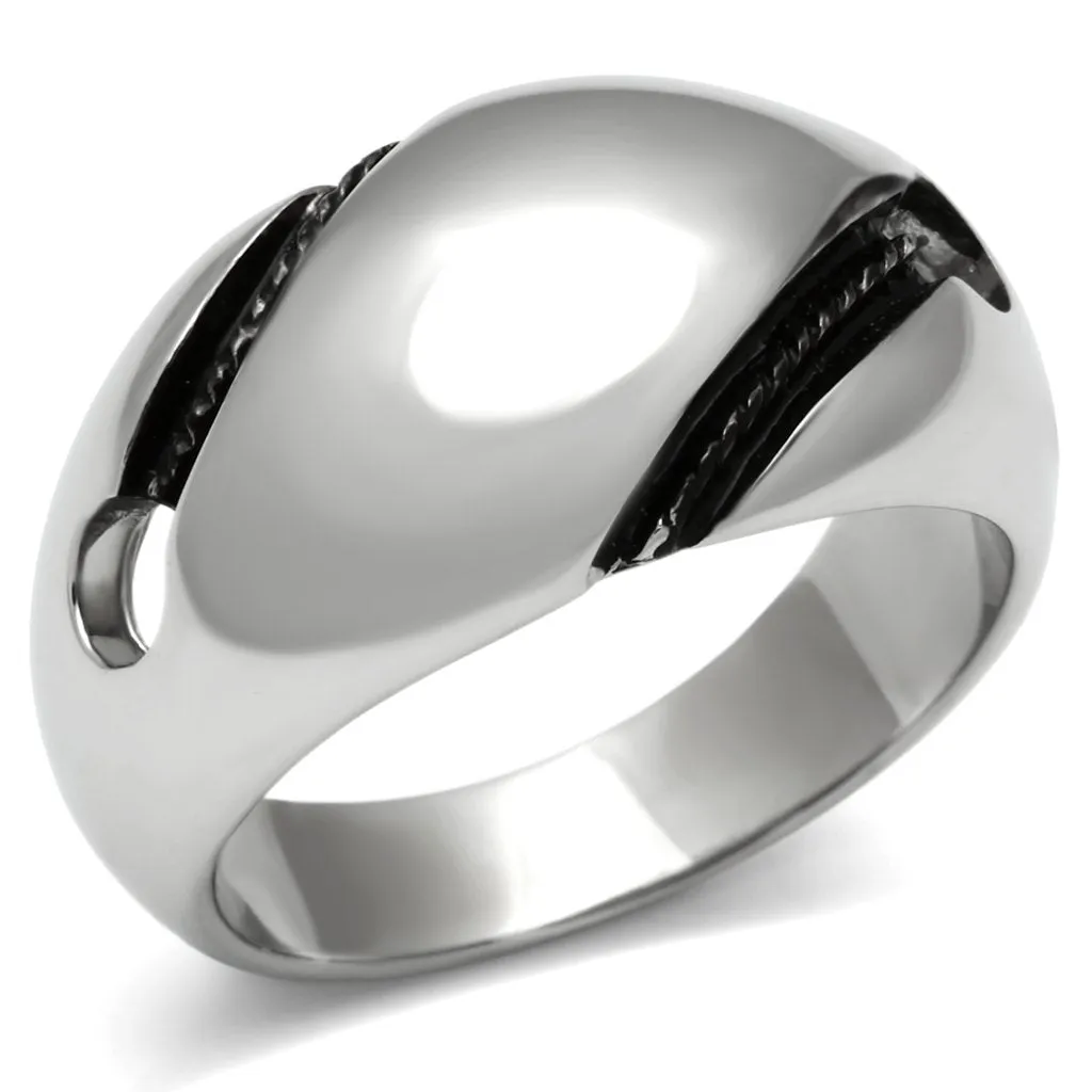 High polished (no plating) Stainless Steel Ring with No Stone for Women Style TK524