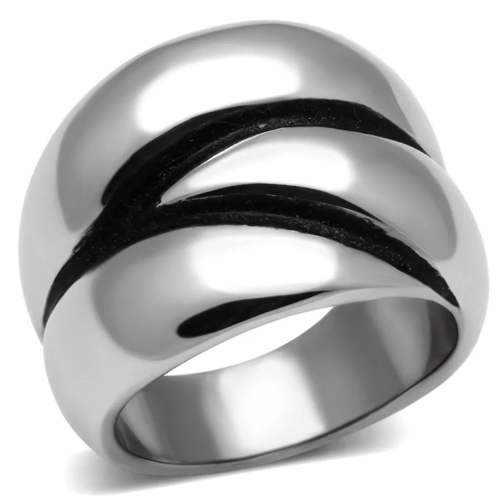 High polished (no plating) Stainless Steel Ring with No Stone for Women Style TK633