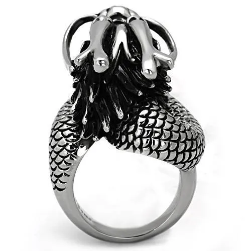 High polished (no plating) Stainless Steel Ring with Synthetic Pearl in White for Women Style TK1014